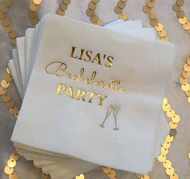 Personalized Napkins for a Bachelorette Party
