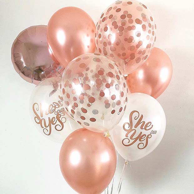 She Said Yes Party Balloons