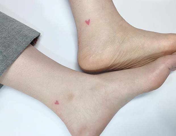 Tiny Hearts Sibling Tattoos 