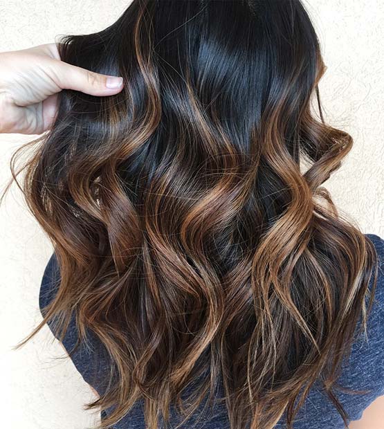 Sunkissed Brown Highlights for Dark Brown Hair