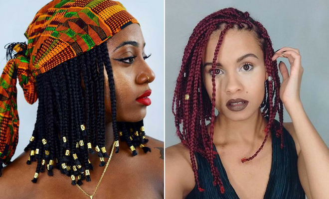 styling medium box braids