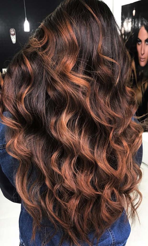 Caramel Balayage Idea for Brunettes