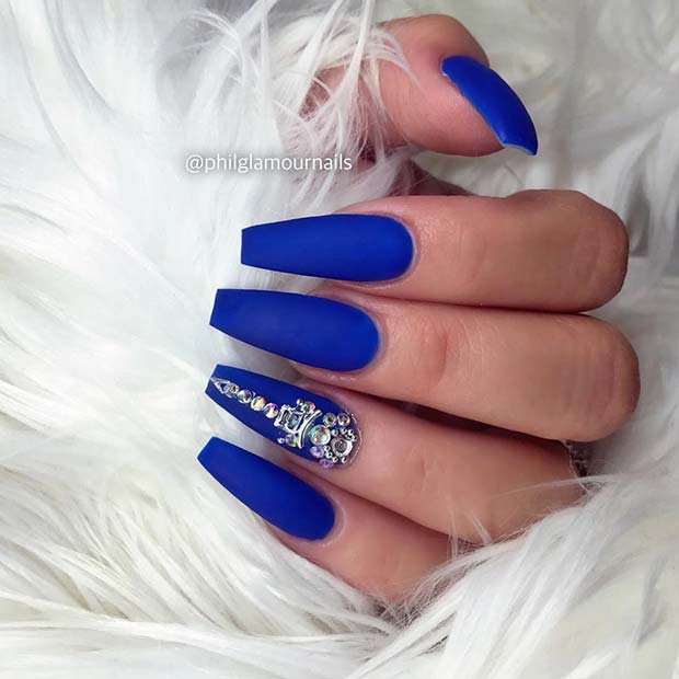 24 Piece Set Artificial Nails with Glue Blue Champagne Color Nails –  Lashes2Cute