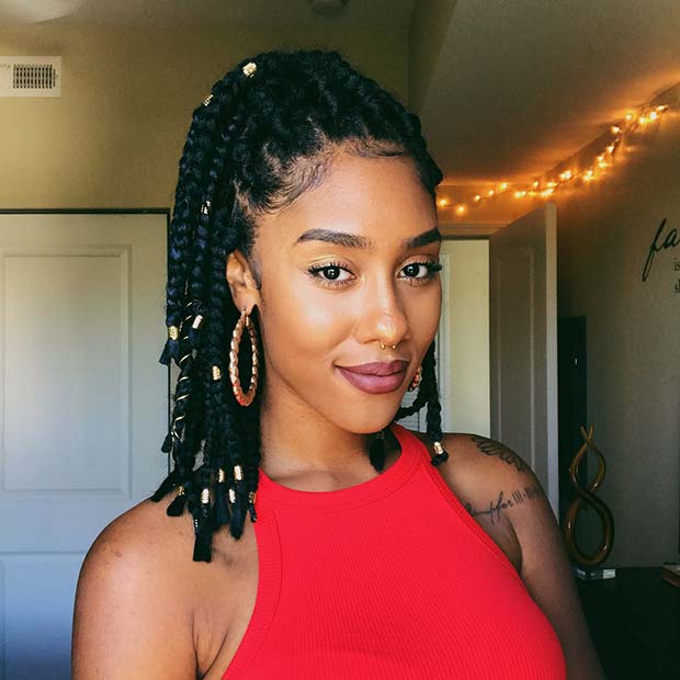 Featured image of post Medium Small Box Braids Styles : Medium length might also be.