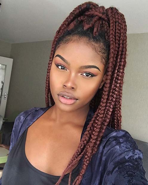 10 Pretty Box Braids with Color for Every Season