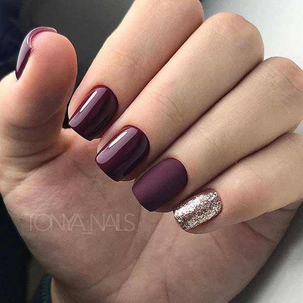 Simple Burgundy Nail Design