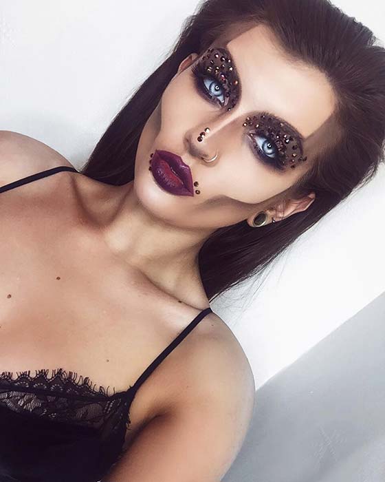 Glam Skeleton Halloween Makeup Look 