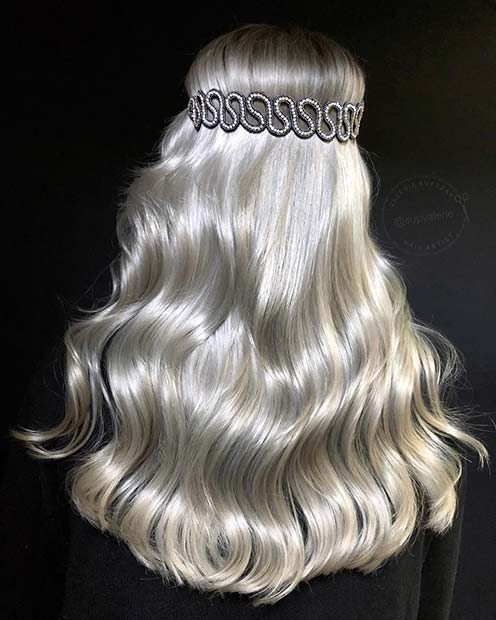 Ice Silver Hair Color Idea