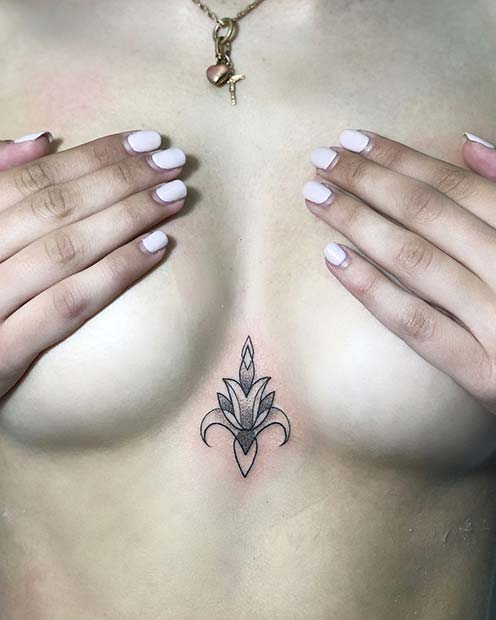 Small and Stylish Sternum Tattoo