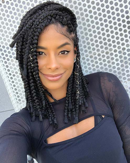 Trendy Medium Length Box Braids