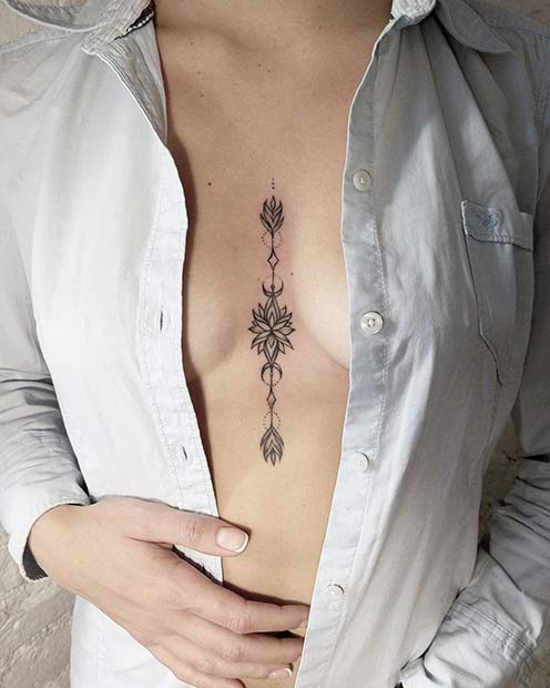 11 Stunning Sternum Tattoos Thatll Inspire  Mesmerize You  PHOTOS