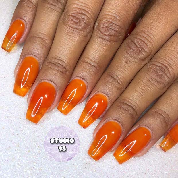 Zesty Orange Jelly Nails