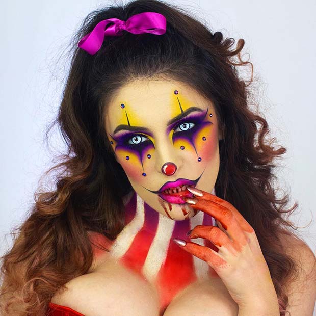 Scary Clown Halloween Makeup 