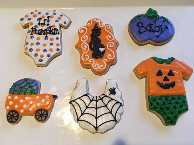 Cute Halloween Baby Shower Cookies