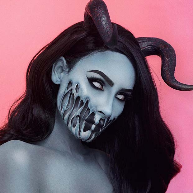 Demon Halloween Makeup Idea
