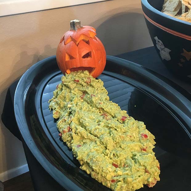 Funny Baby Pumpkin and Guacamole Idea