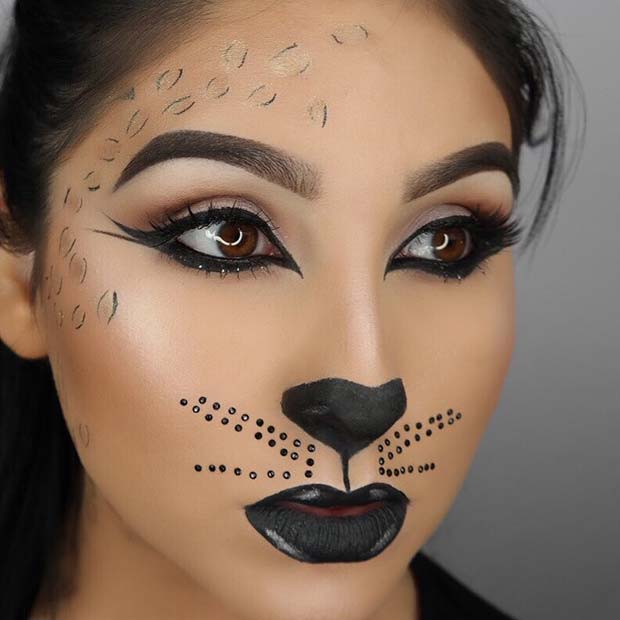 Glam Cat Makeup for Halloween