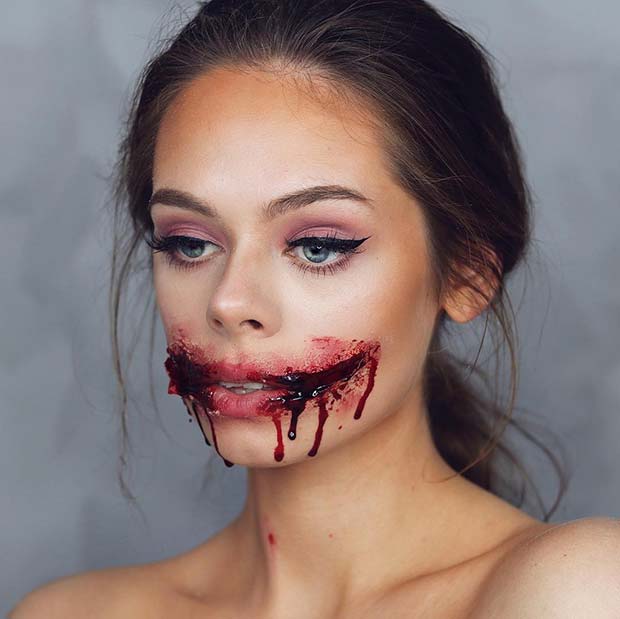 Gruesome Halloween Makeup Idea