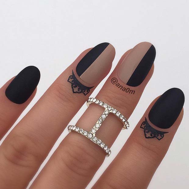 21 Edgy Matte Black Nails To Inspire You