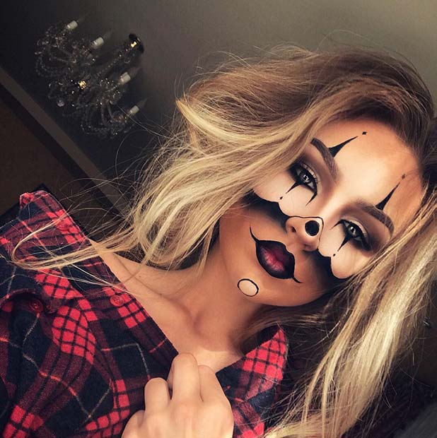 Gangster Clown Halloween Makeup Idea