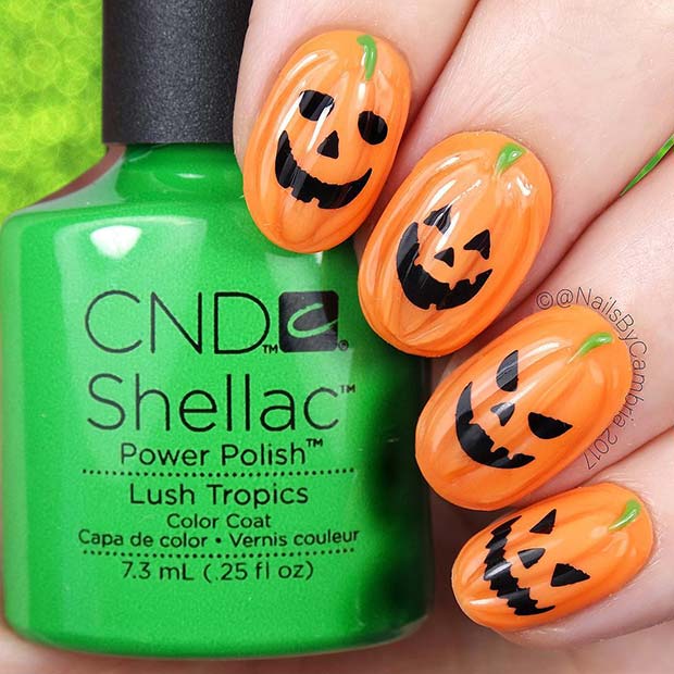 Halloween Pumpkin Nails