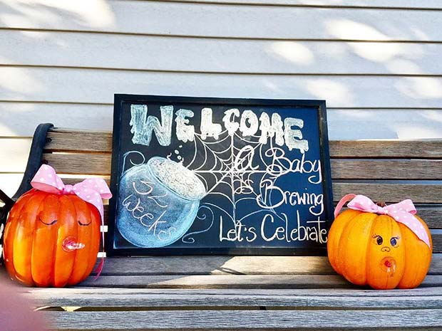 Halloween Baby Shower Welcome Sign