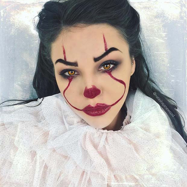 Easy IT Clown Makeup Idea