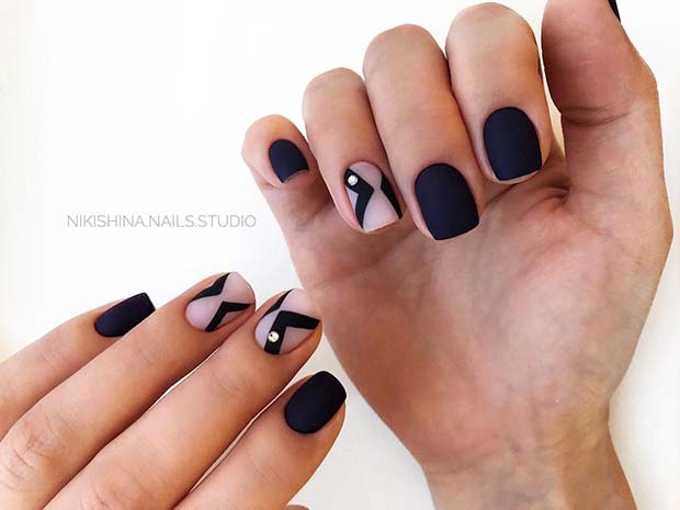 Simple Matte Black NailsÂ 