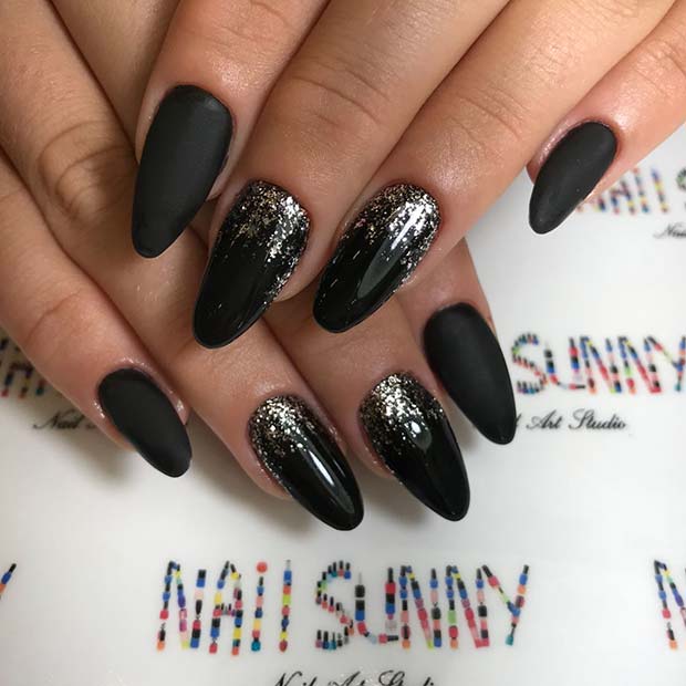 Amazon.com: CoolNail Black Matte Frosted Finger Flase Nails Art Varnish Gel  Finished Fake Nails Square Full Cover Press on Tips Free Glue Sticker :  Everything Else