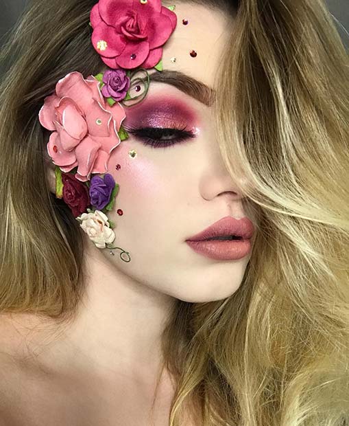  Pretty Floral Halloween Makeup