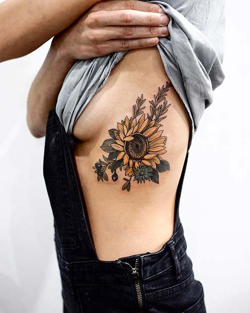 Dainty sunflower tattoo  Dainty tattoos Sunflower tattoo shoulder Tattoos