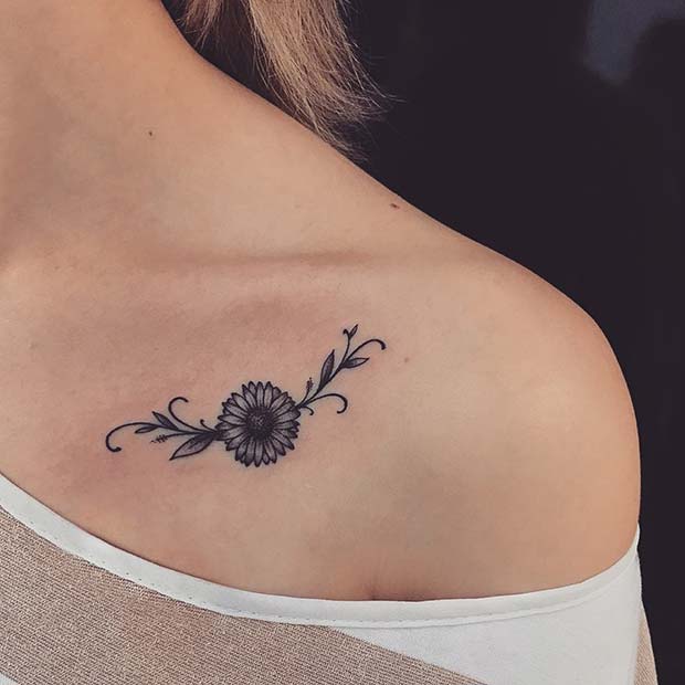 Cute & Small Sunflower Tattoo 