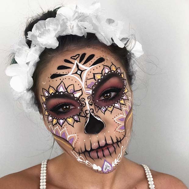 Sugar Skull Halloween Makeup Idea