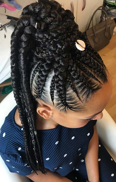 Trendy Ponytails With Chunky Braids