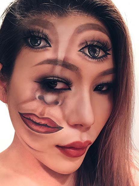 23 Trippy Illusion Makeup Looks For Halloween Page 2 Of 2 Stayglam 