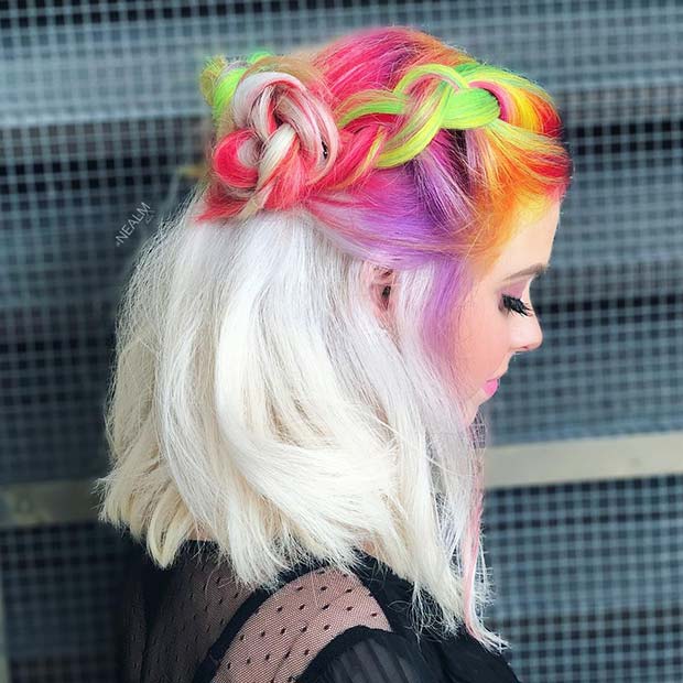 Unicorn to Ice Blonde Ombre Hair