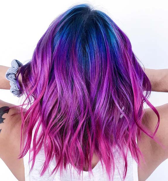 Blue to Pink Ombre Hair