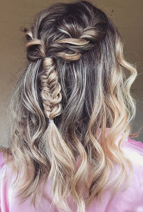 Messy, Braided Half Updo for Special Occasions 