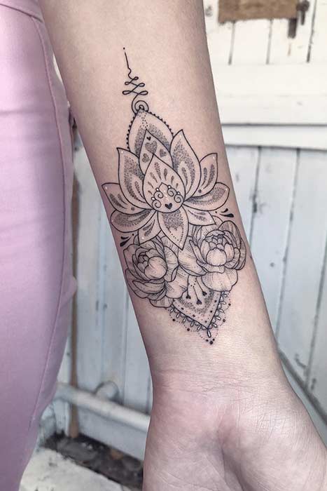 Lotus Flower Wrist Tattoo