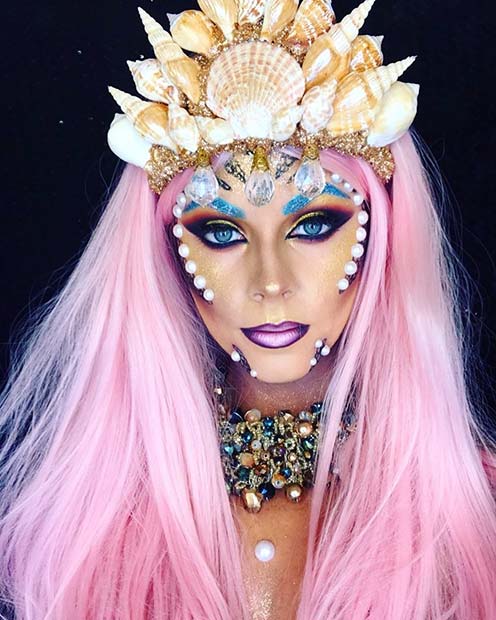 Mermaid Costume and Makeup Idea