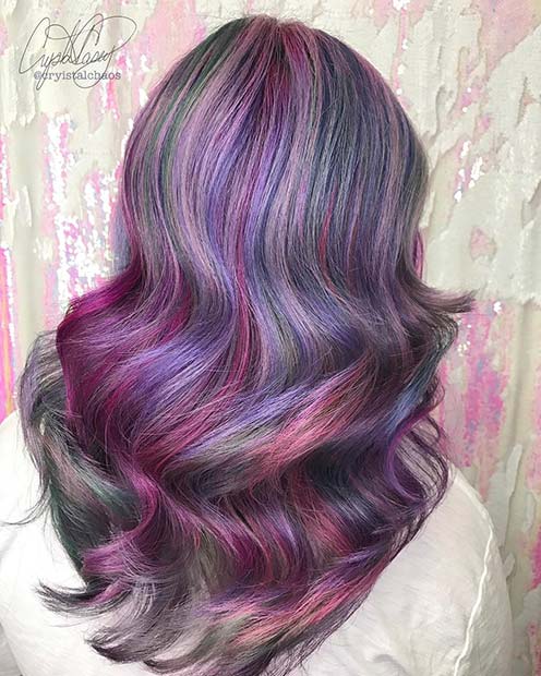 Mystical Grey and Purple Unicorn Hair Idea