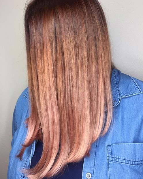 Strawberry Blonde to Rose Gold Ombre 