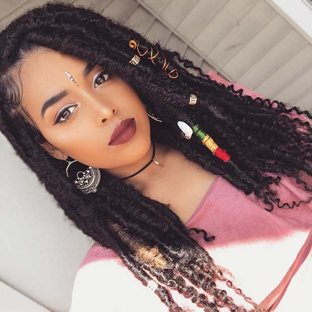 Goddess Crochet Faux Locs with Accessories