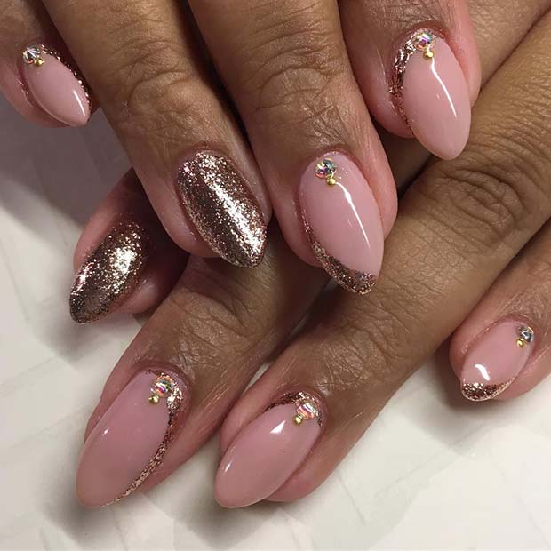 Elegant Rose Gold Nail Idea