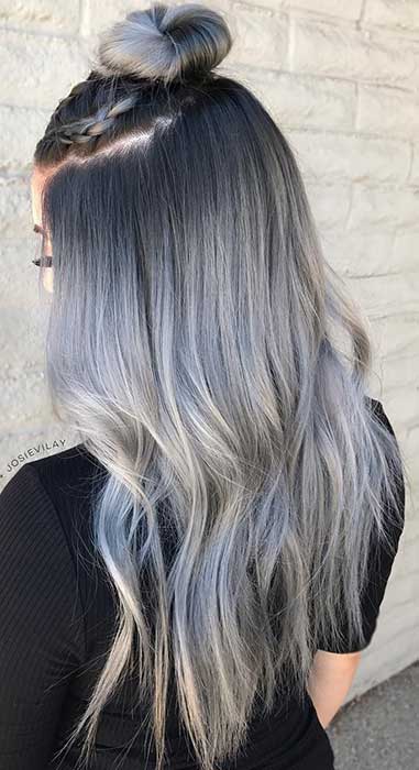 Grey and Silver Ombre Hair