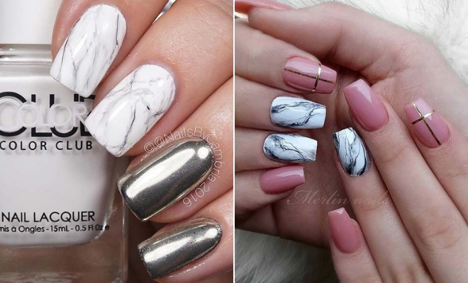 9. "White Marble Nail Designs on Tumblr" - wide 2