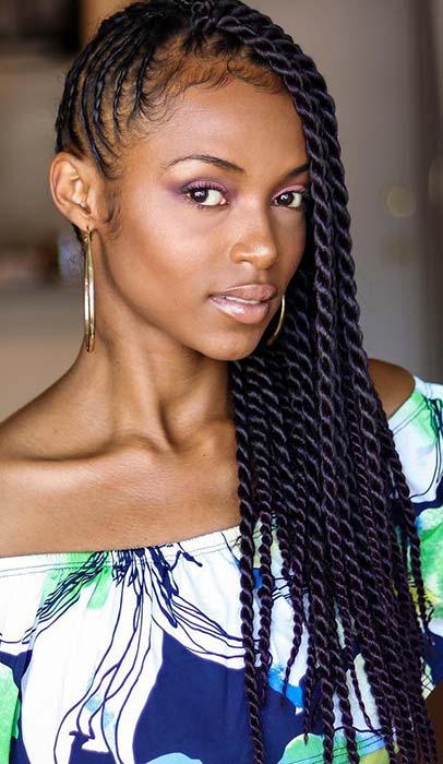 43 Eye-Catching Twist Braids Hairstyles for Black Hair - Page 2 of 4 ...