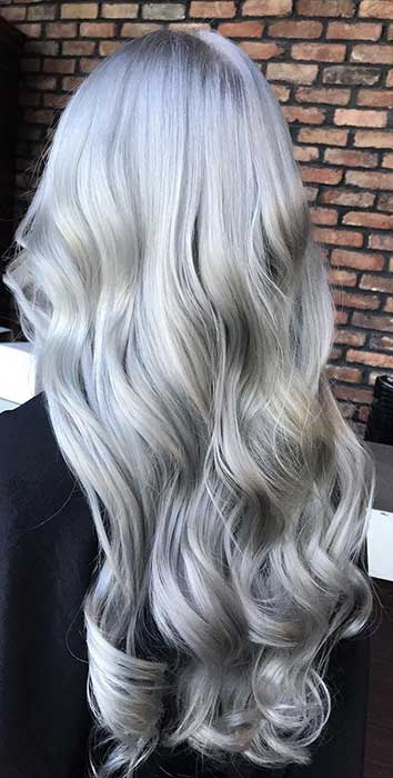 Sleek Silver Hair Color Idea