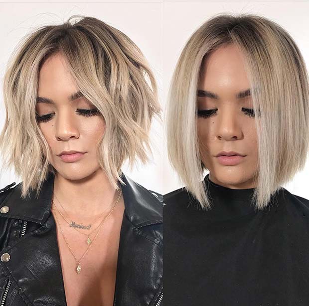 Trendy Blonde Bob Haircut