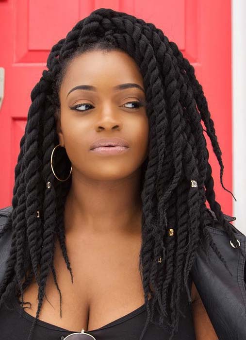 30 Twist updos for black hair Shoulder Length